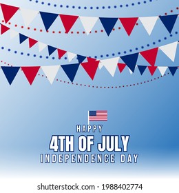 United States Independence Day Background Design. Fourth of July. Vector illustration