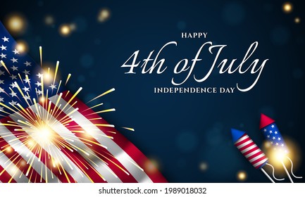 United States Independence Day Background Design. Fourth of July. Vector illustration