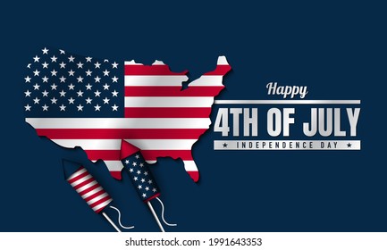 United States Independence Day Background Design. Fourth of July. Vector illustration