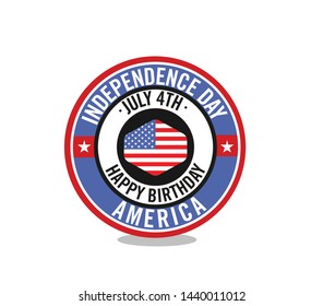 United States Independence Day Banner Vector illustration (Use for stickers, t-shirt typography,logos and design elements)