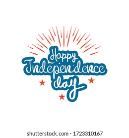 United States independence day concept, July 4th typographic design over white background, flat design, vector illustration