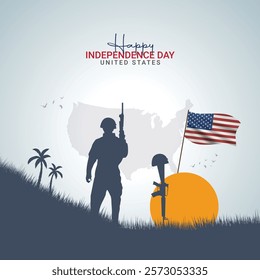United States Independence Day. Independence Day creative Design for social media post