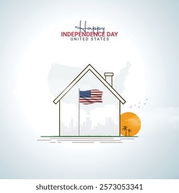 United States Independence Day. Independence Day creative Design for social media post