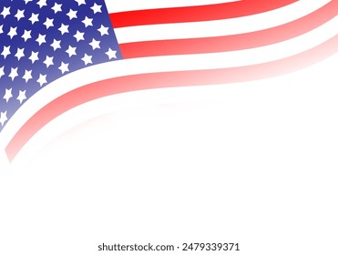 United States Independence Day flag stickers on top gradient transparent background, PNG Vector illustration.