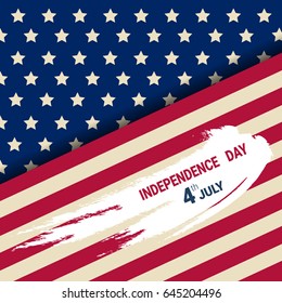 United States Independence Day Holiday 4 July Greeting Card Flat Vector Illustration
