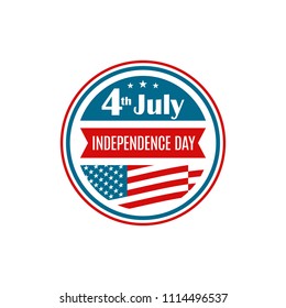 United States Independence Day icon. Badge for 4th of July. Vector illustration.