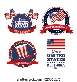 united states independence day labels collection