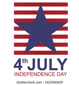 United States Independence Day poster. Poster with blue starry american flag patterned background.