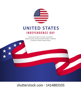 United states independence day vector template. Design for banner, advertising, greeting cards or print. Design happiness celebration.