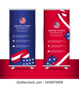 united states independence day vector template. Design for banner; greeting cards or print.