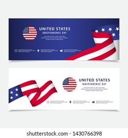 united states independence day vector template. Design for banner; greeting cards or print.