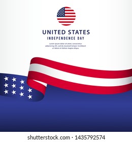 United states independence day vector template. Design for banner, advertising, greeting cards or print. Design happiness celebration.