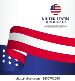United states independence day vector template. Design for banner, advertising, greeting cards or print. Design happiness celebration.