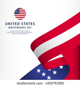 United states independence day vector template. Design for banner, advertising, greeting cards or print. Design happiness celebration.