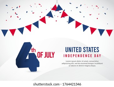 united states independence day vector template.