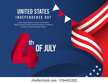 united states independence day vector template.