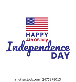 United States independence day vector template design with typography text happy 4th of July independence day and with USA flag for celebration American national holiday day