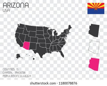 United States Infographic with information for the State of Arizona