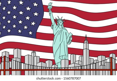 United States landmarks, vector images.