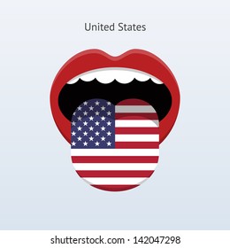 United States language. Abstract human mouth. Vector illustration.