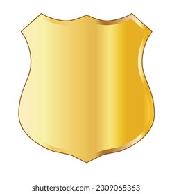 A United States law officer shield badge isolated on white.