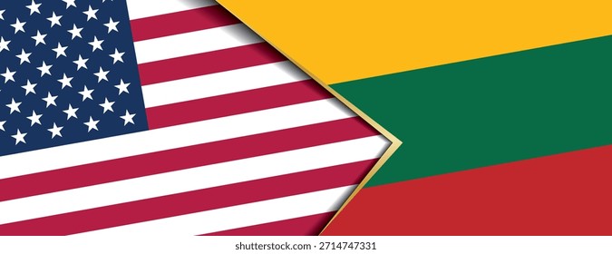 Estados Unidos e Lituânia conceito de fundo de bandeira projeto de relação de cooperação internacional