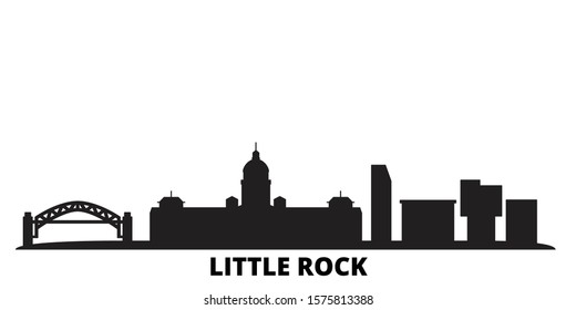 United States, Little Rock city skyline isolated vector illustration. United States, Little Rock travel black cityscape