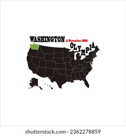 United States states Location map vector illustration