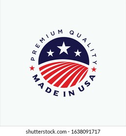 United States Logo Design Vector Stock . Made in usa Logo american flag . USA logo .  American Flag Logo