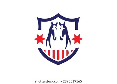United States Logo Design Vector Stock . Made in usa Logo american flag . USA logo . American Flag Logo Patriot shield icon Vector illustration.