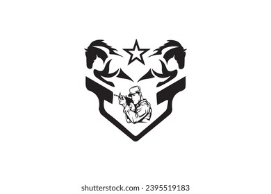Material vectorial de diseño de logotipos de los Estados Unidos . Hecho en ee.uu. Logo de la bandera americana. Logo de USA . Icono del protector Patriot Flag American Flag Vector.