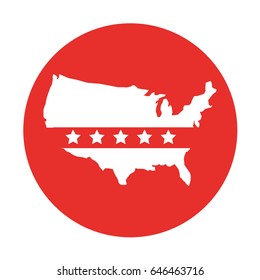 united states of maerica map with flag