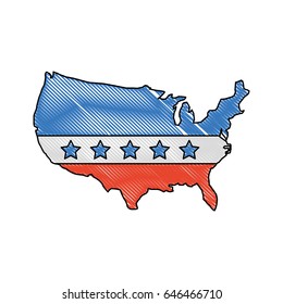 united states of maerica map with flag