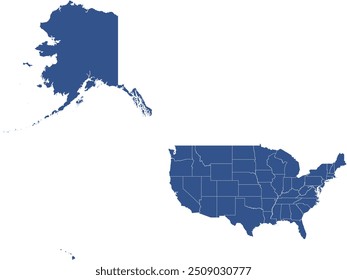 Mapa de los ESTADOS UNIDOS con sus divisiones administrativas y regiones