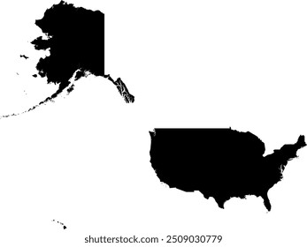 UNITED STATES map with its administrative divisions and regions