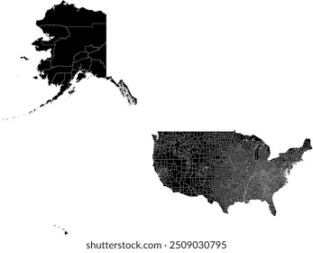 Mapa de los ESTADOS UNIDOS con sus divisiones administrativas y regiones