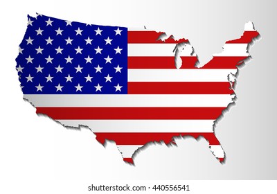 United states map of America flag