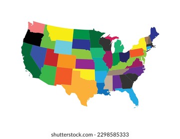 United States Map. Detailed colored map of united states of America