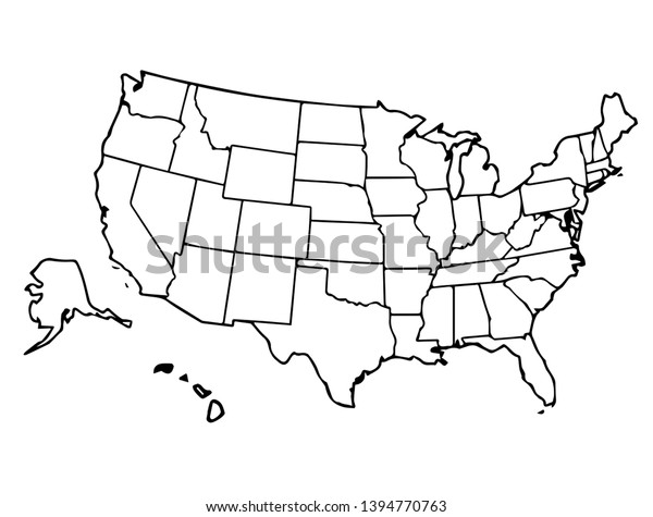 United States Map Detailed Outline Vector Stock Vector (Royalty Free ...