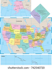 United States Map - Detailed Vector Illustration