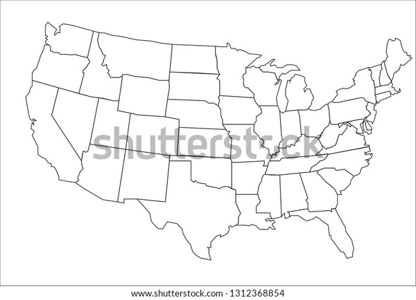 「United States Map Drawing Country Maps」のベクター画像素材（ロイヤリティフリー） 1312368854