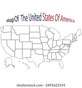 United States Map Eps, All 50 States Outline USA Map Eps, Commercial Digital Eps Instant Download for Cricut or Silhouette	
