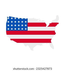 United States Map with Flag