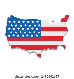 united states map and flag isolated