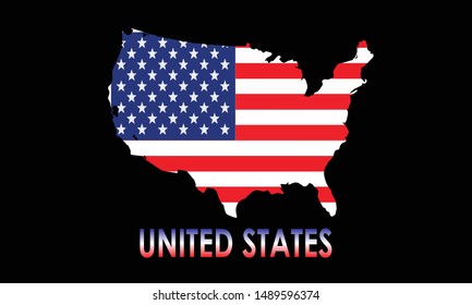 United States Map Flag Vector Eps10 Stock Vector (Royalty Free) 1489596374