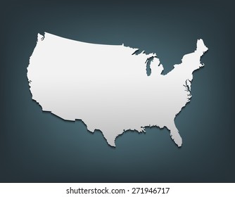 United States map, High detailed border