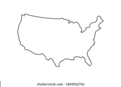 United States Map Icon Line Style