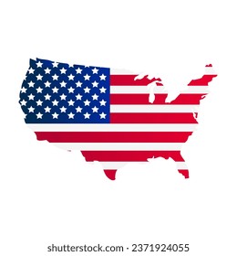 Mapa de los Estados Unidos ilustrado en vector sobre el fondo