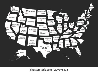 United States map of isolated states