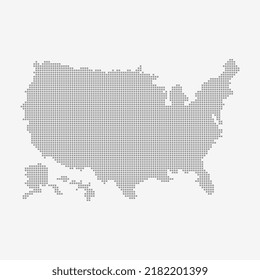 United states map made from dot pattern, halftone America map
